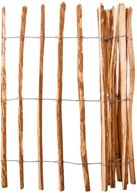 vidaXL Staketenzaun Haselnuss aus Holz in Braun, B/H: 120 x 250 cm - Bild 1