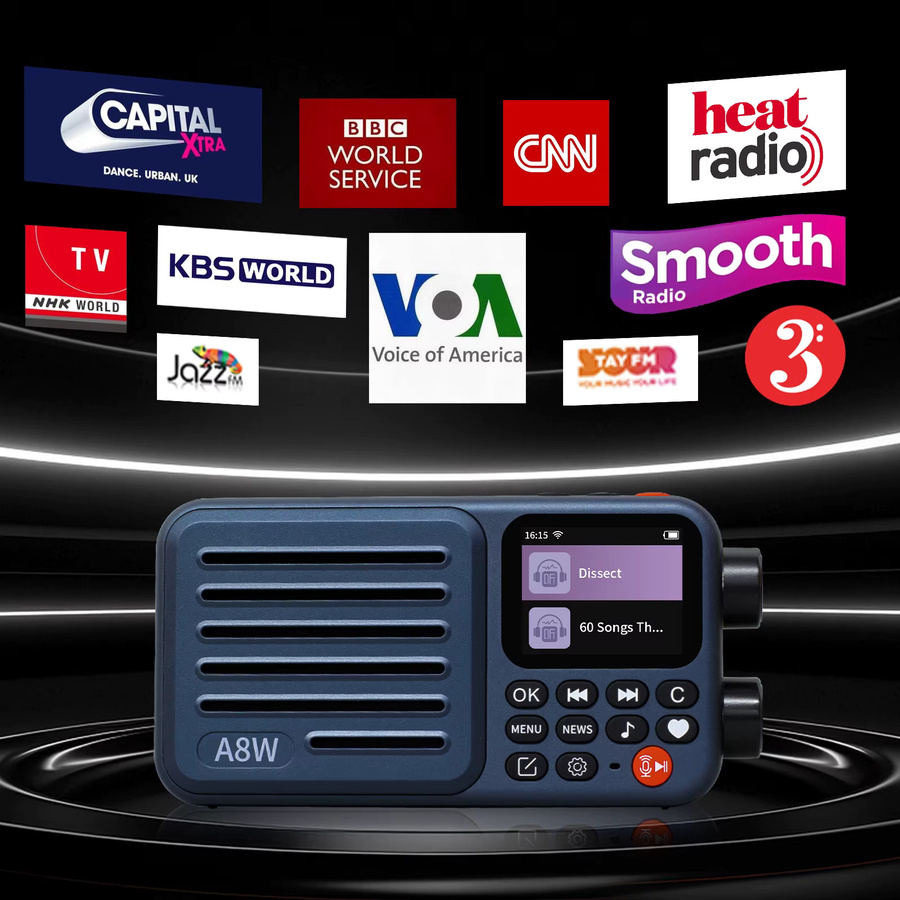 Choyong A8W Tragbares Internetradio mit WiFi, 4G und FM in Blau - Bild 3