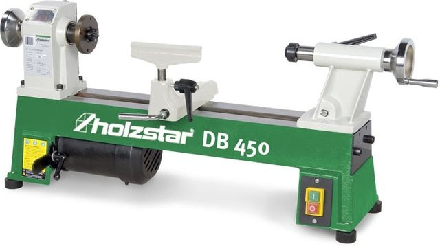 Holzstar Drechselbank DB450 Benchtop in Grün aus Grauguss mit 450 mm Drehbankmaß - Bild 1