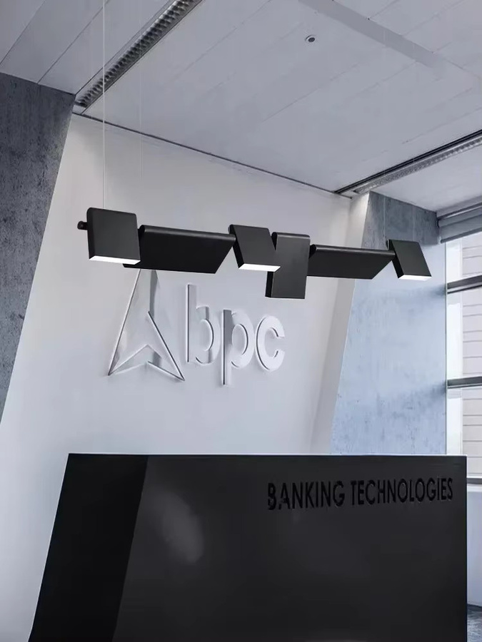 VIGOUS Moderne minimalistische LED-Pendelleuchte in Schwarz, drehbare Hängelampe aus Metall für Büro, Esszimmer oder Bar - Bild 4