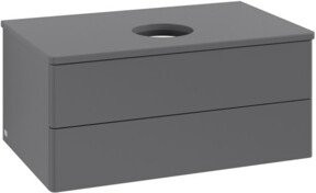 V&B Waschtischunterschrank Antao mit Beleuchtung, Anthrazit lackiert, B/T/H: 80 x 36 x 50 cm - Bild 1