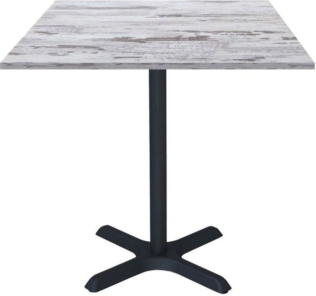 RestooTab Tisch Dina quadratisch in Eiche und Weiß mit schwarzem Gestell, B/T/H: 70 x 70 x 74 cm - Bild 1
