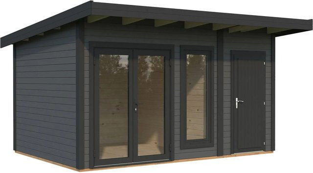 Palmako Holz-Gartenhaus Aurelia mit Pultdach in Grau/Anthrazit, B: 436 cm, T: 300 cm, H: 264 cm - Bild 1
