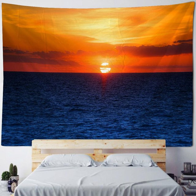 Wandteppich Landschaft mit Ozean und Sonnenuntergang von JMG Household Supplies, Mehrfarbig, Breite: 70 cm, Höhe: 100 cm - Bild 1