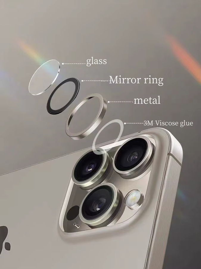 Metall Kamera Objektiv Schutz Abdeckung und Glas Schutz Film für iPhone 15 Pro Max, iPhone 15 Pro und iPhone 15 Plus in Blau - Bild 3