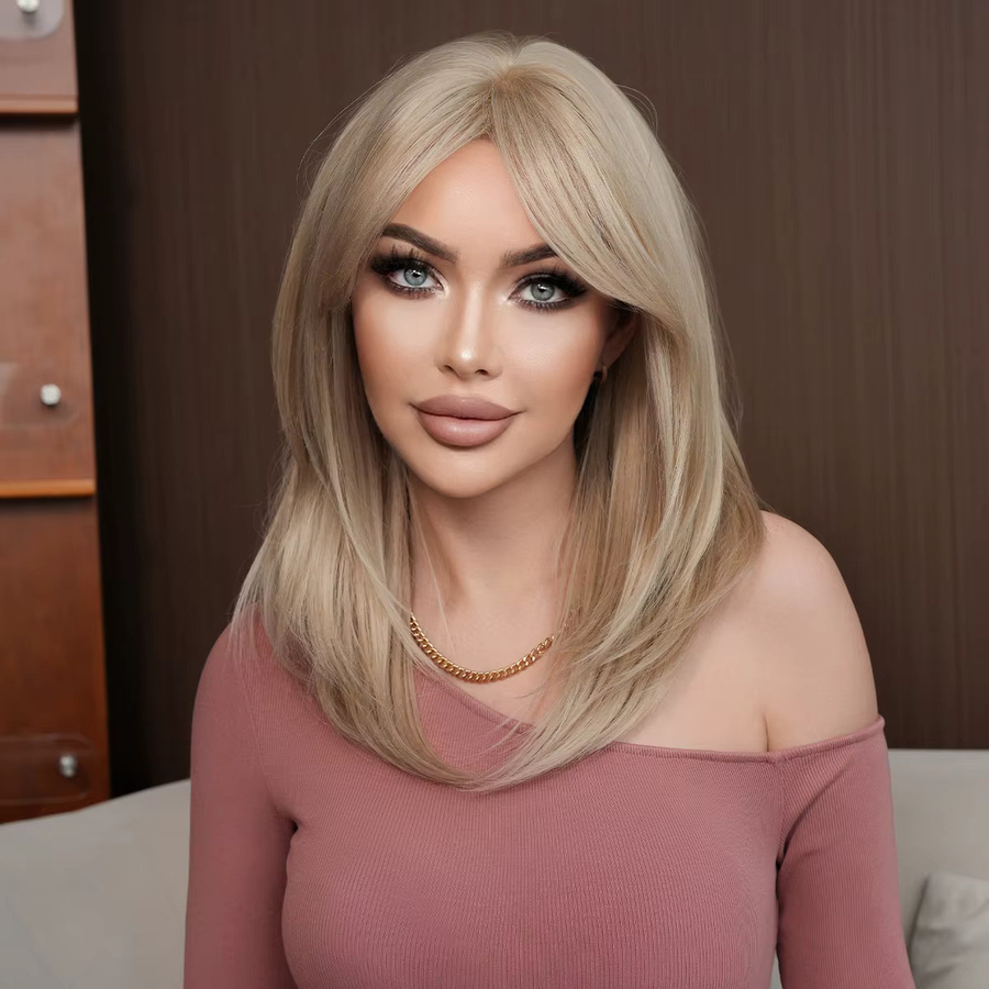 7JHH WIGS Perücke, schulterlang, gerade, champagnergold, Damen - Bild 2