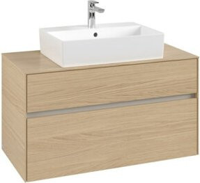 V&B Waschtischunterschrank Collaro in Nordic Oak mit mittiger Waschtischöffnung, B/T/H: 100 x 54,8 x 50 cm - Bild 1