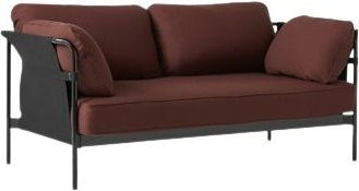 HAY Can 2 0 Sitzer Sofa in Rot mit Stoffbezug und Metallgestell - Bild 1