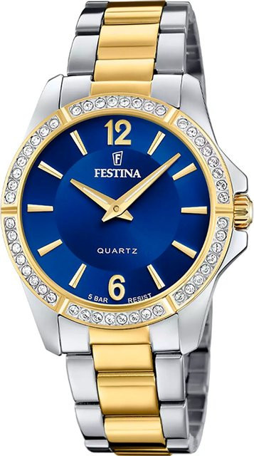 Festina Armbanduhr, Quarz, Edelstahl, Blau, 35 mm, Damen - Bild 1