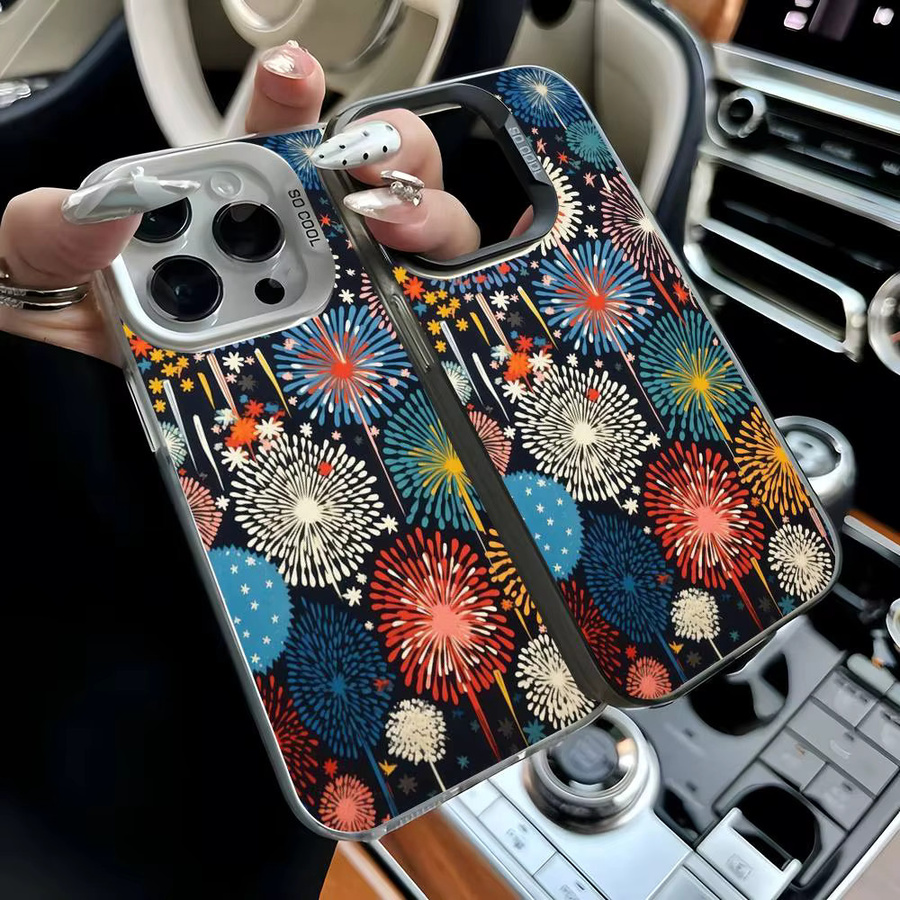 Bunte Feuerwerks-Handyhülle für iPhone 17 17Air 16 15 14 13 12 11 Pro Max Plus in Silber und Multicolour - Bild 2
