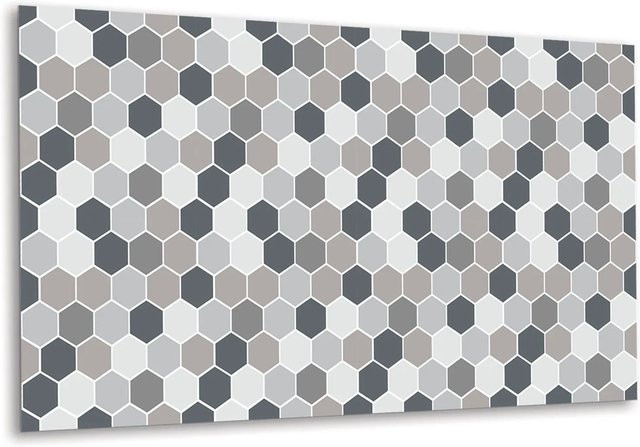 Tulup Wandpaneel mit Wabenstruktur in Grau und Multicolour, selbstklebend, B: 100 cm, H: 50 cm - Bild 1