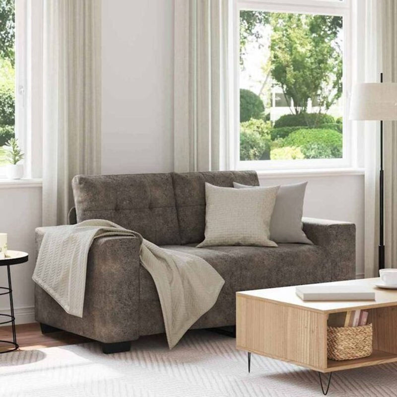 Modernes 2-Sitzer-Sofa von vidaxl in Anthrazit mit Kunstleder und Holzgestell - Bild 1