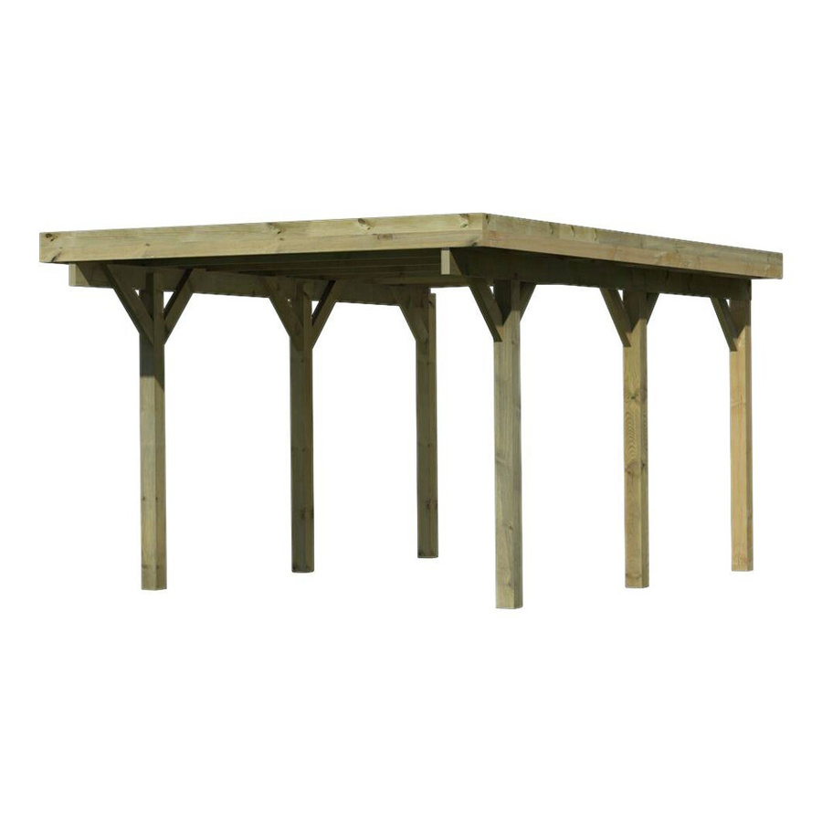 Einzelcarport Karibu Classic 1 mit PVCDach in Natur-Braun, B/T: 273 x 395 cm - Bild 3