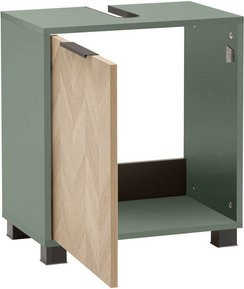 Schildmeyer Waschbeckenunterschrank Piazza in Pistazie Grün mit Fischgräten-Dekor, B/H/T: 50 x 56 x 33 cm - Bild 1