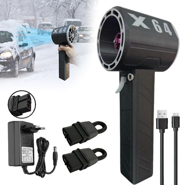 Bromose X64 Violent Blower Handgehaltener Turbo-Jet-Lüfter in Schwarz mit 1400g Schub und bürstenlosem Motor zur Staub-, Laub- und Schneeentfernung - Bild 1