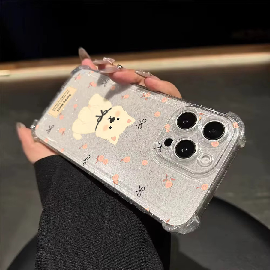 Caynes Stoßfeste Gog TPU Glitzer Handyhülle für iPhone 16 15 14 13 12 Pro Max Air in Transparent - Bild 4