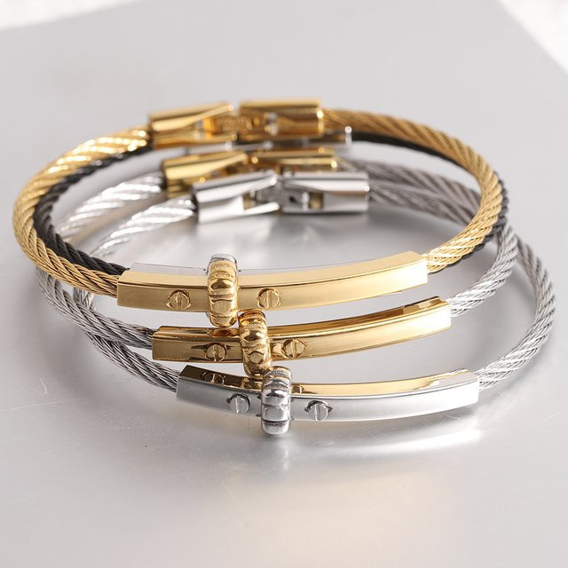 VQYSKO Armband, geflochtenes Drahtarmband, Magnetverschluss, Unisex - Bild 1
