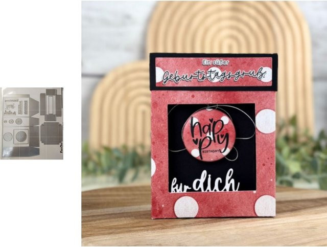 Ziyu Box-Schneideformen und Stempel Set in Rot für DIY-Scrapbooking und Fotoalben - Bild 1