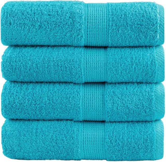 vidaXL Premium Seiftücher aus Baumwolle, 4 Stück, Türkis, B/H: 30 x 30 cm, 600 g/m2 - Bild 1