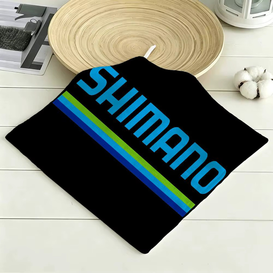 S-Shimano Handtuch aus Polyester und Baumwolle mit Aufhängeschlaufe, schwarz, modern mit Grafikdesign - Bild 3