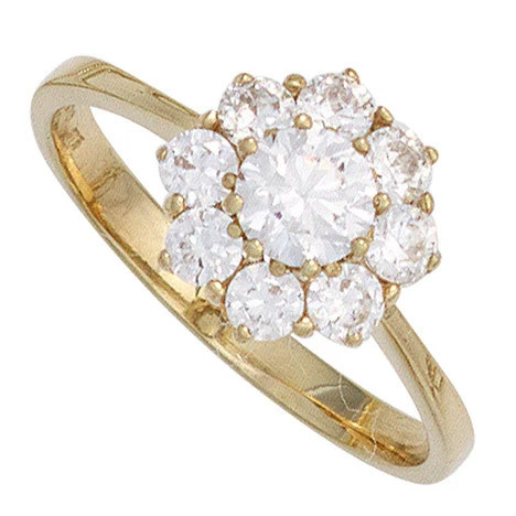 Colfem Ring 375 Gelbgold, Zirkonia, Damen, Ringgröße 60 - Bild 1