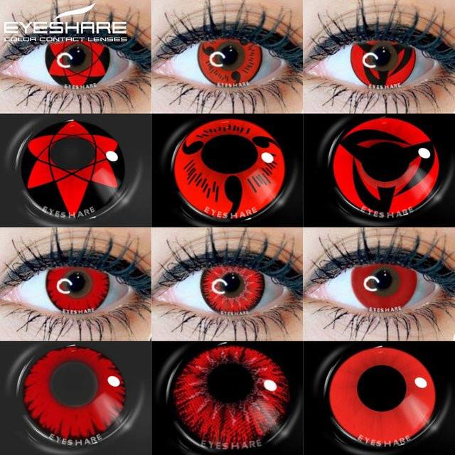EYESHARE Cosplay-Kontaktlinsen, Pure-Red, Unisex - Bild 1