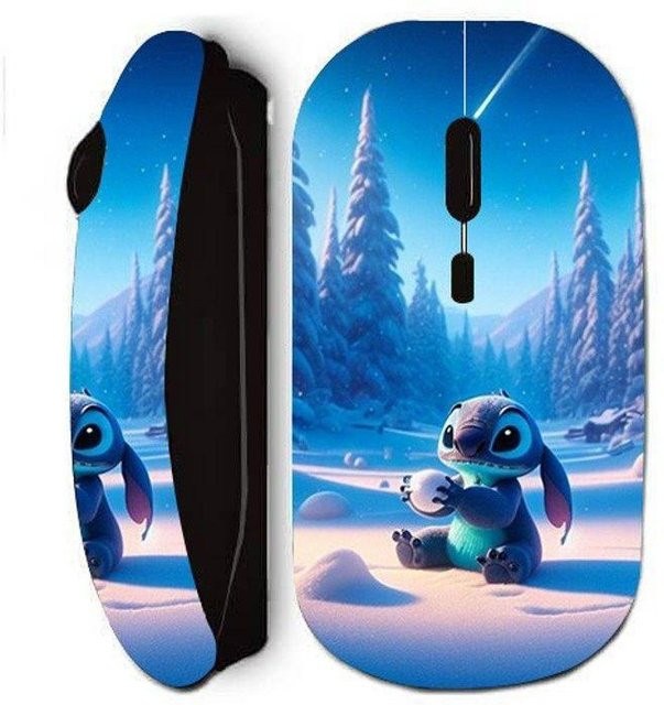 Maniacase Kabellose Ergonomische Maus mit Niedrigem Design in Schwarz und Multicolour mit USB-A Anschluss - Bild 1