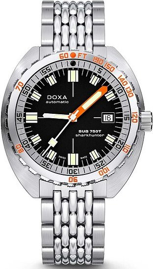 Doxa SUB750T Sharkhunter Armbanduhr, Automatik, Edelstahl, Schwarz, 45 mm, Herren - Bild 1