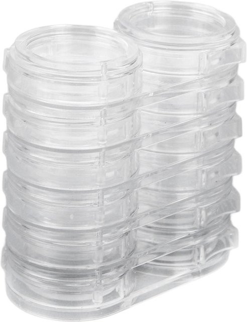 Koogeelife Schmuckperlenbehälter Set aus 6 stapelbaren Boxen in Transparent und White mit 6 Schichten und 12 Fächern für Nail Art und Perlen - Bild 1