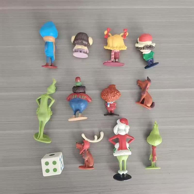 12er Set Grinch Weihnachtsfiguren aus PVC in Multicolor für dich - Bild 2