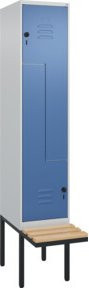C+P Z-Spind Classic PLUS Sitzbank mit 2 Fächern und Sicherheits-Drehriegel, Buche-Hartholz, B/T/H: 212 x 40 x 81,5 cm - Bild 1