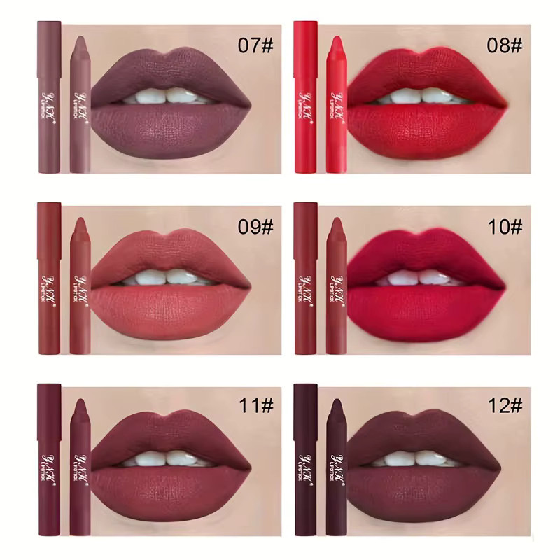Lippenstift, 12 Farben, Matt, Wasserdicht - Bild 2