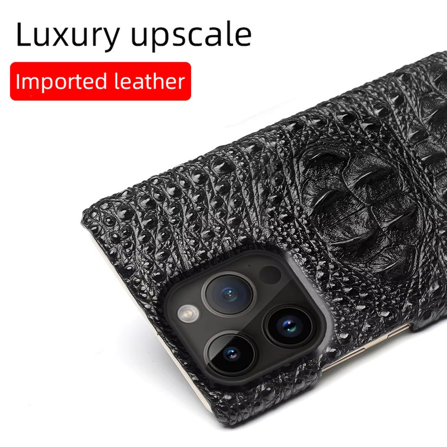 Luxus 3D Kopf Stil Leder Handyhülle für Apple iPhone 11 bis 17 Pro Max und Air in Schwarz - Bild 3