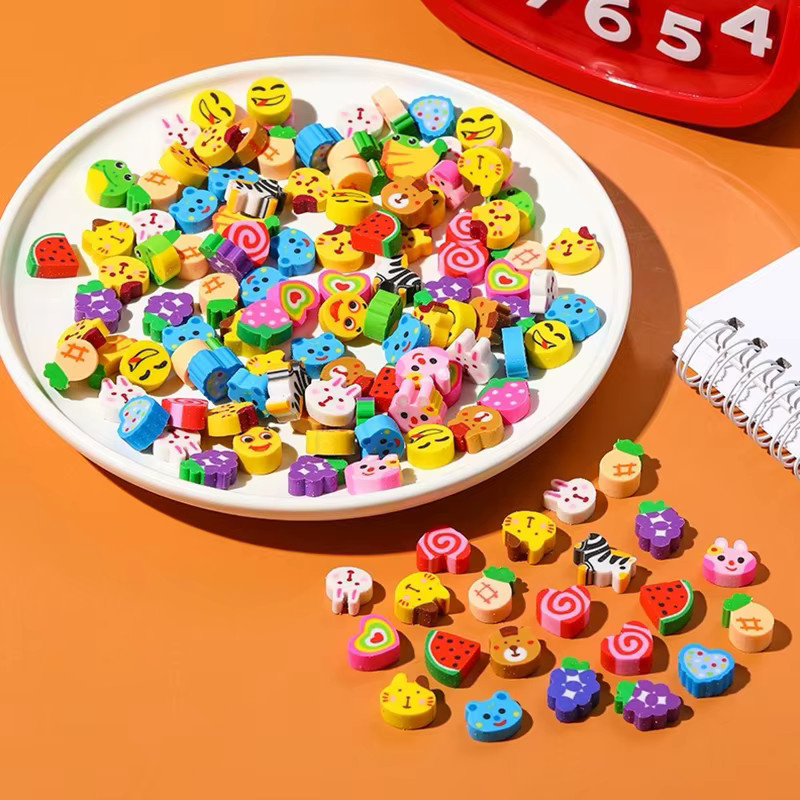 ZYF Cartoon Radiergummis in bunten Farben mit Tier-, Obst-, Kuchen- und Weltraum-Mustern für Schule und Büro - Bild 2