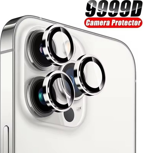 3-teiliger Metall-Kameralinsenschutz für iPhone 16 15 14 13 Pro Max Plus Mini in Silber von Mrgabwte - Bild 1