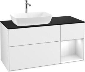 V&B Waschtischunterschrank Finion mit Wandbeleuchtung, Weiß lackiert, Breite: 120 cm, Tiefe: 50,1 cm, Höhe: 50,1 cm - Bild 1