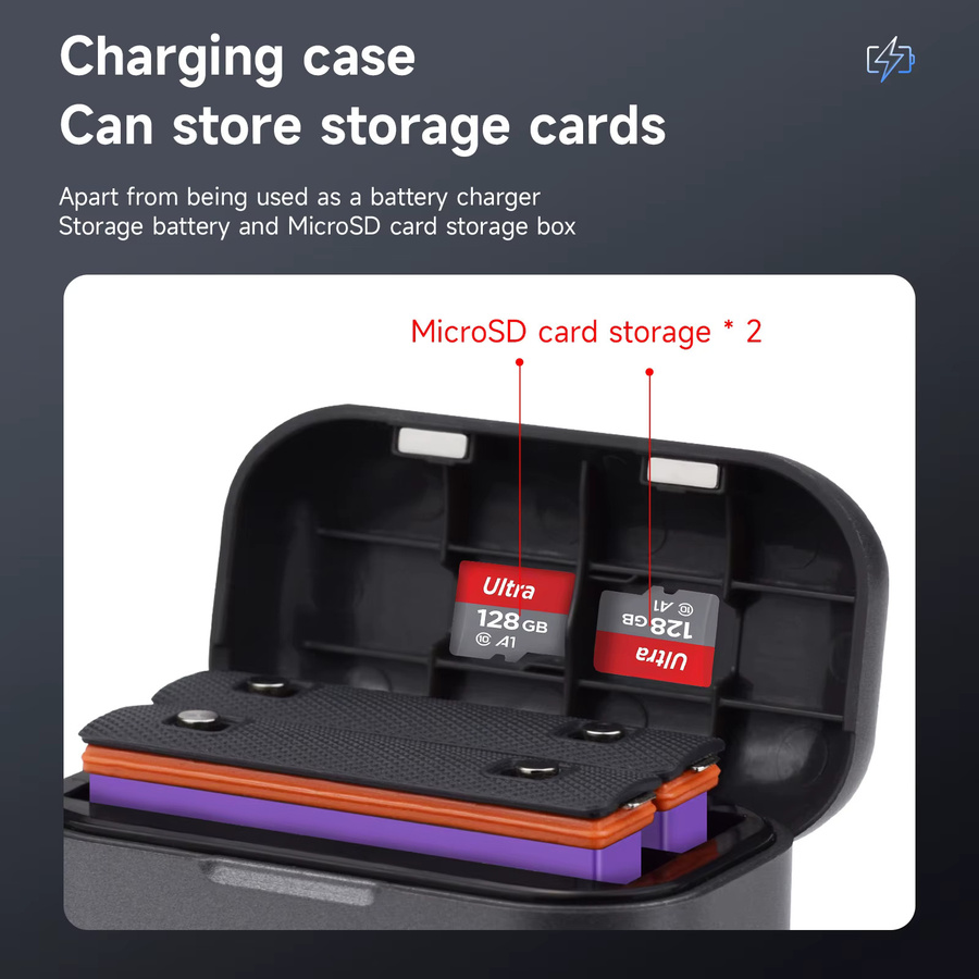 CITYORK Akku und 2-Slot-LED-Ladegerät Set für Insta360 X3, Li-Ion, 2300 mAh, Schwarz - Bild 3