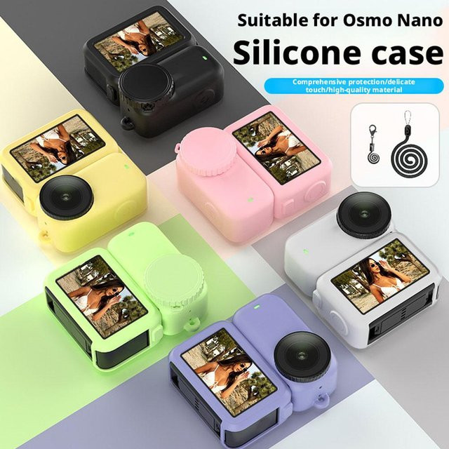 Silikon Schutzhülle mit Objektivabdeckung für DJI OSMO Nano in Gelb - Bild 1