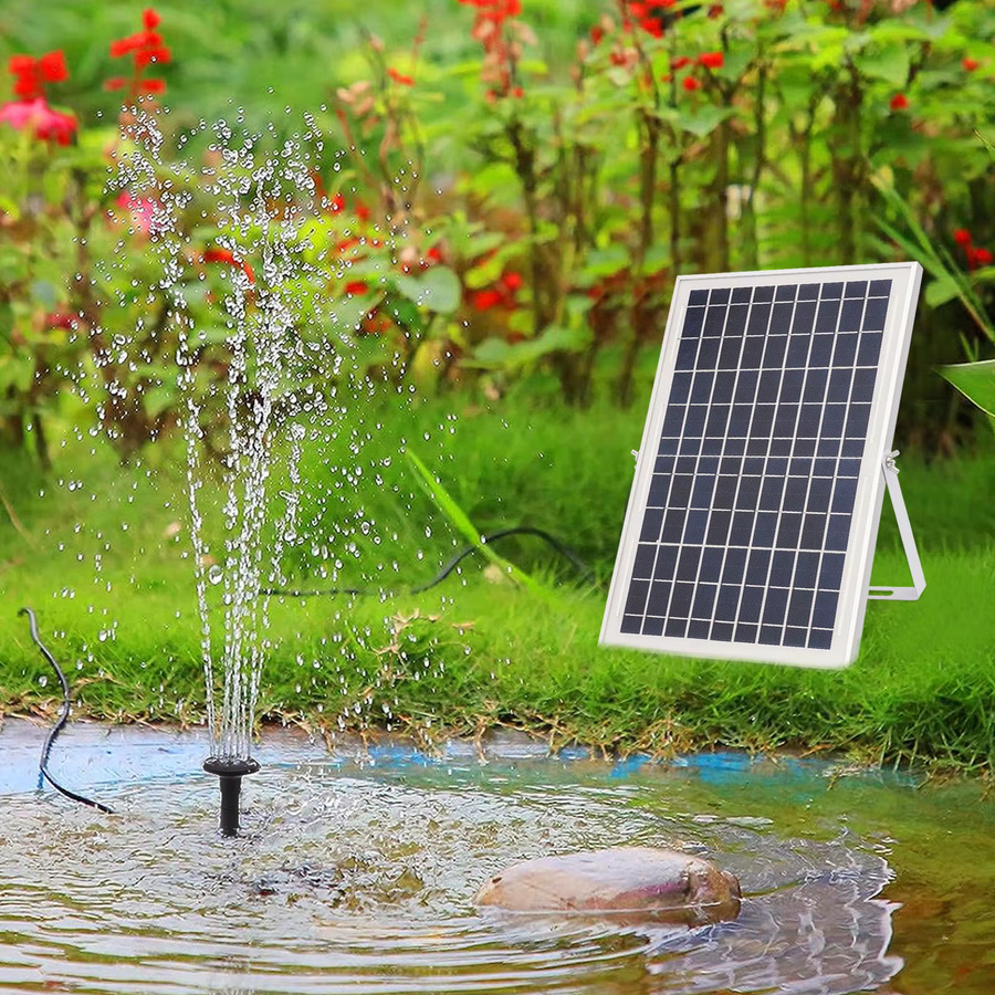 Bymaocar Solar-Wasserpumpe für Brunnen, DC, tragbar, 17 V/10 W, Direktantrieb, Schwarz - Bild 2