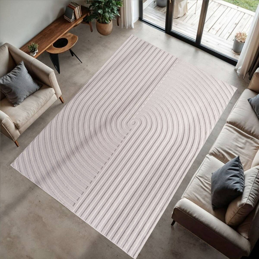 Ayyildiz Kurzflorteppich DOHA in Beige mit 3D-Optik, B/L: 120 x 170 cm - Bild 2