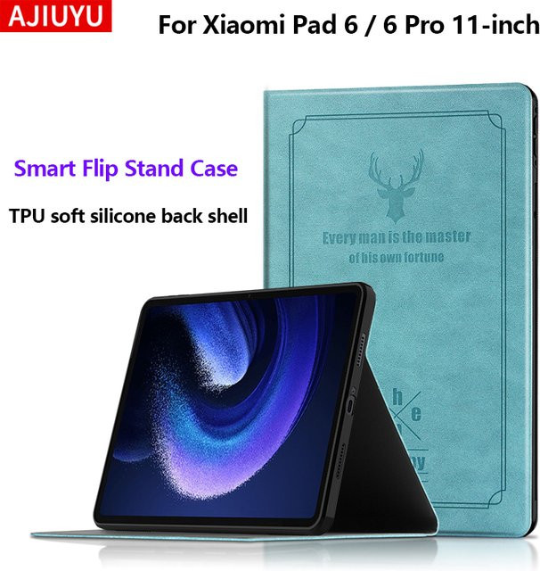 Schutzhülle aus PU-Leder für Xiaomi Pad 6 Pro 11 Zoll in Blau mit Standfunktion - Bild 1