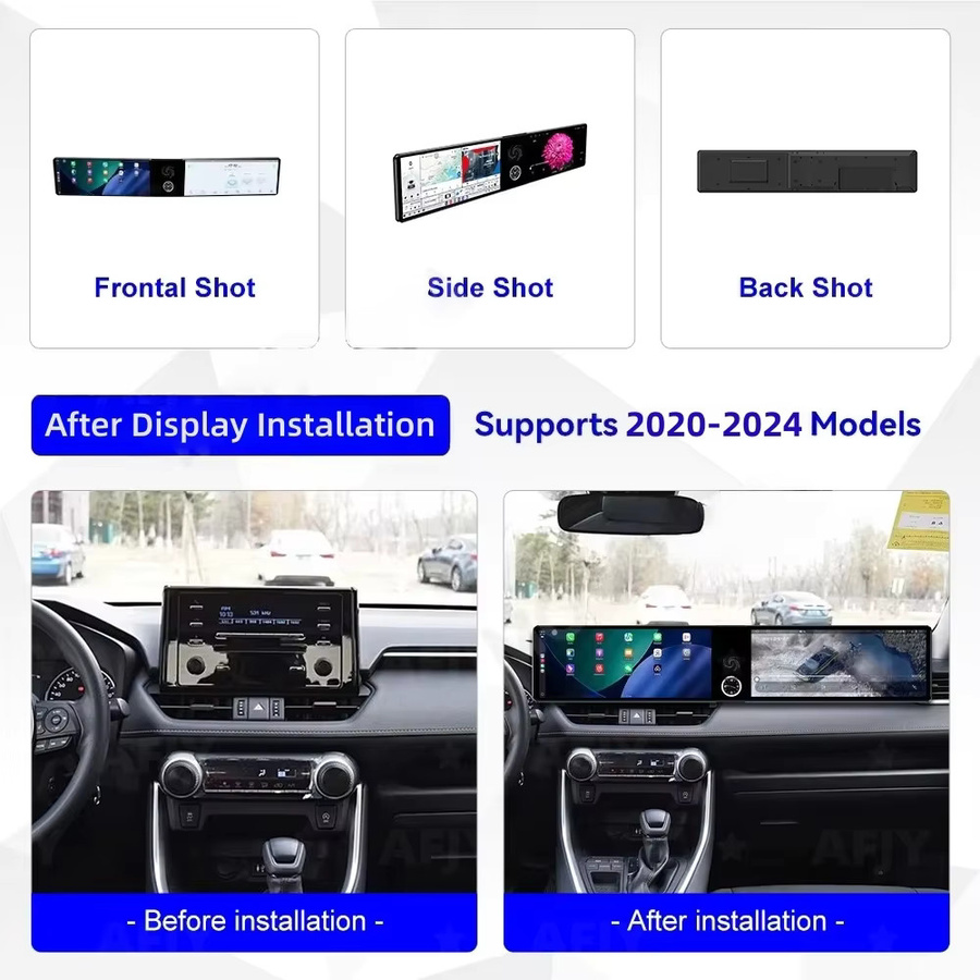 YANFU Dual-Screen Android 14 Autoradio mit CarPlay und GPS-Navigation für Toyota RAV4 und Wildlander (2020-2024), Schwarz - Bild 2