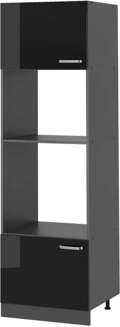 Vicco Mikrowellenschrank R-Line Küchenschrank in Anthrazit und Schwarz mit Hochglanz-Finish, Breite: 60 cm - Bild 2