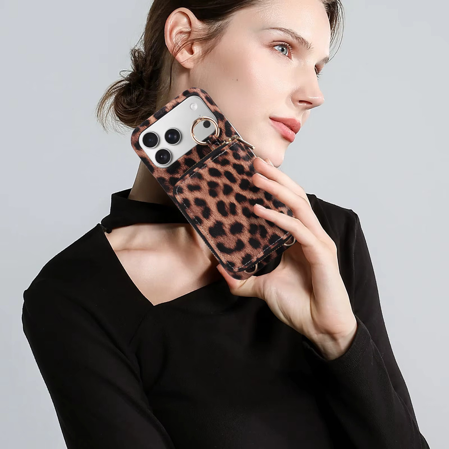 Samsung Handyhülle aus PU-Leder mit Kartenhalter und Ständer im Leopardenmuster für Galaxy S26 S25 S24 S23 S22 S21 S20FE Ultra, Multicolor - Bild 4