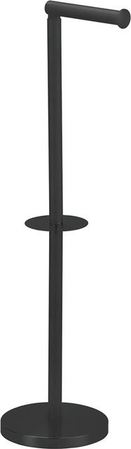 MSV Toilettenpapierhalter aus Edelstahl in Schwarz, Durchmesser: 15 cm, Höhe: 60 cm - Bild 1