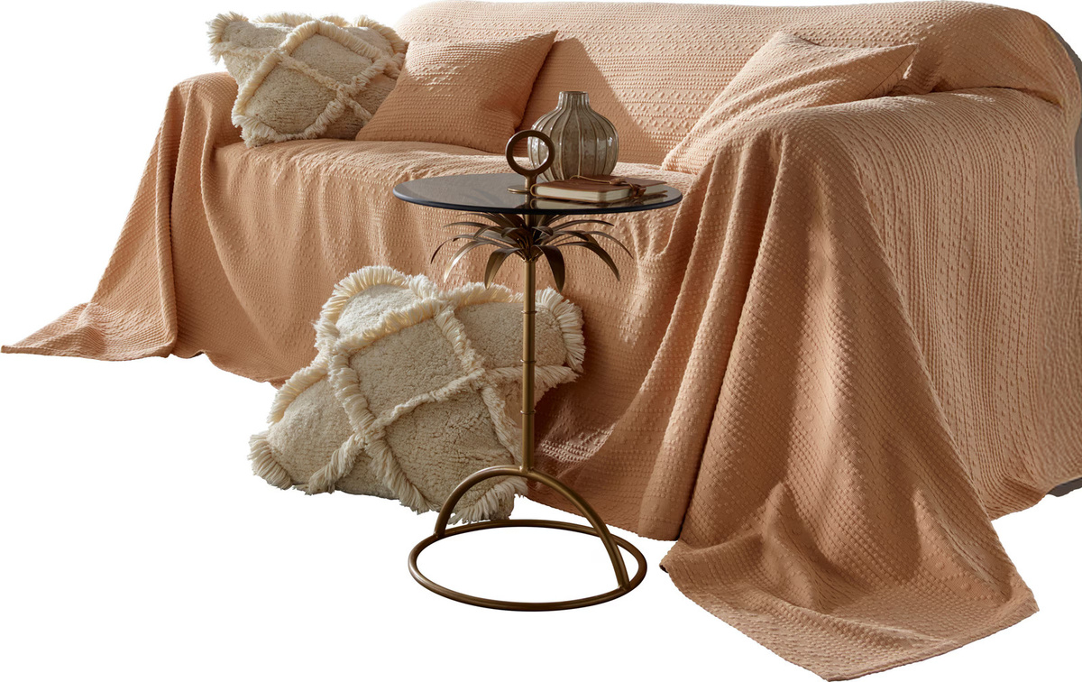 Pereira da Cunha Überwurf und Kissenhülle aus 100% Baumwolle in Peach und Beige für Unisex - Bild 2