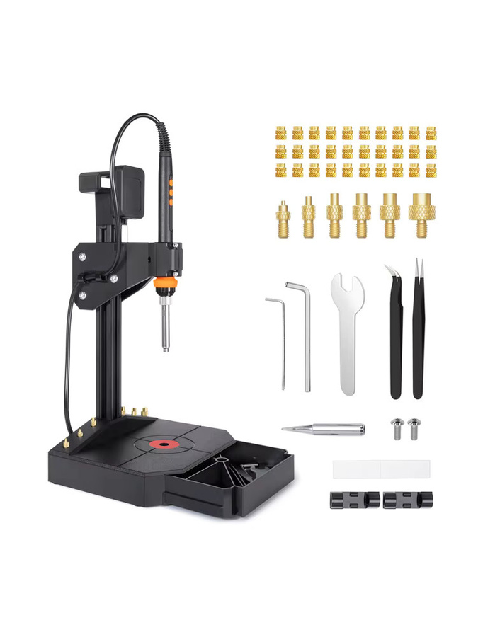 Mintion Vertikale Thermoset-Einsatzpresse in Schwarz mit 90W Lötkolben und Thermoset-Spitzen M2-M8 - Bild 6