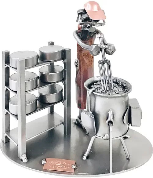 Schraubenmännchen Käsemacher von Hinz & Kunst aus Metall in Silber - Bild 1