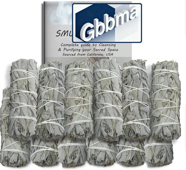 Bio-California Smudge Sticks aus weißem Salbei zur energetischen Reinigung, 12 Stück - Bild 1