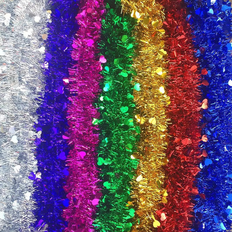 Bunte Kunststoffbänder mit Herzmuster für Weihnachten, Silvester, Hochzeiten und Partys, Mehrfarbig - Bild 2